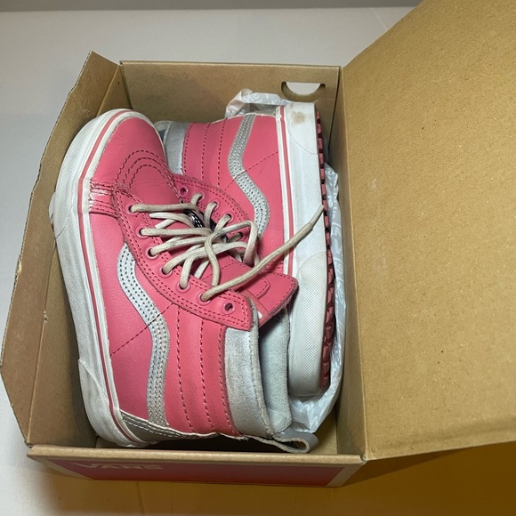 Vans Kids Sk8hi Mte Soft Leather Metallic/True White/Dessert Rose Size 1 - Picture 5 of 5